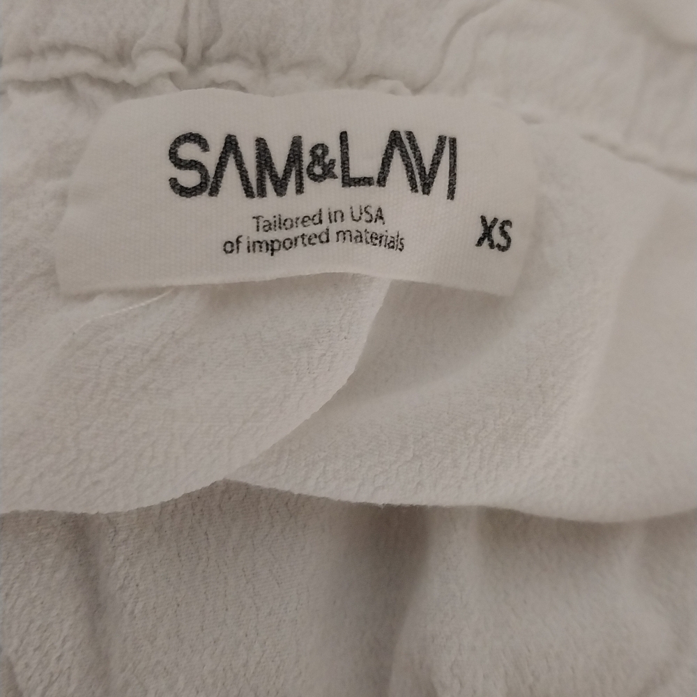 Sam & lavi women's top crop top peasant size XS white boho - Picture 3 of 4